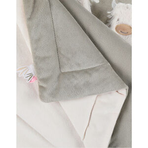 Couverture en veloudoux 100x140 cm Fluffy kaki/écru 