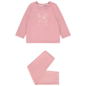 Pyjama long 2 pièces en velours pour bébé fille 