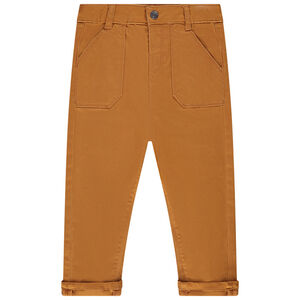 Pantalon uni en twill avec poches plaquées pour garçon 