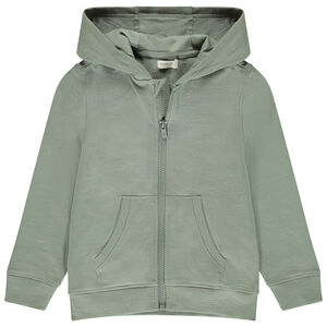 Gilet en molleton uni avec capuche pour garçon  