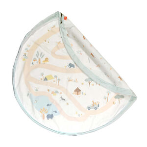 Tapis de jeu et sac de rangement 2 en 1 réversible jungle 