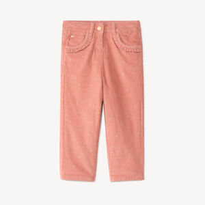 Pantalon slim en velours bébé fille imprimé fantaisie 