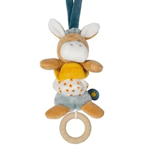 Peluche d'activité vibrante - Âne Léo - Beige chaud foncé - 15 cm 