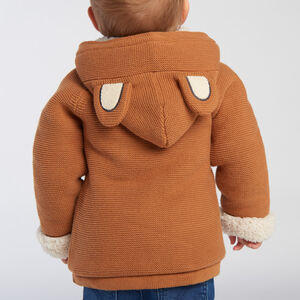Gilet à capuche doublé sherpa avec oreilles ludiques pour bébé garçon  
