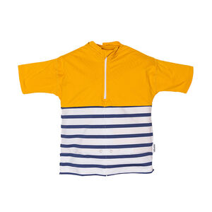 T-shirt anti-noyade enfant manches courtes rayé/jaune 4 ans 