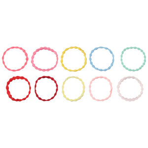 Lot de 10 élastiques colorés et festonnés pour fille 