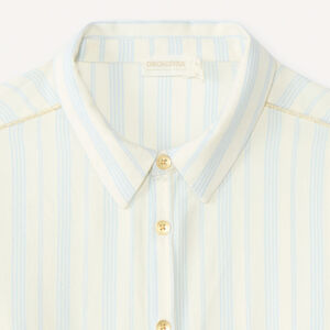 Chemise fille à manches longues à rayures 