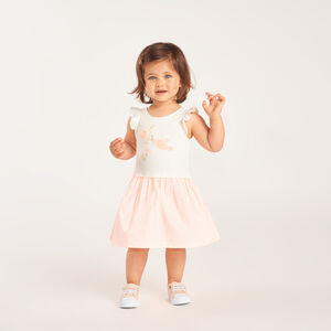 Robe manches courtes effet 2 en 1 rayée pour bébé fille 