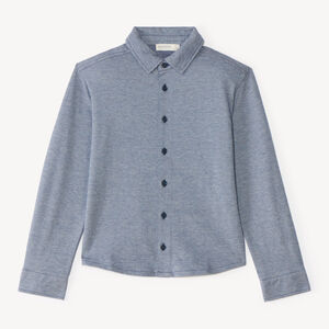 Chemise garçon à manches longues et boutons contrastants 