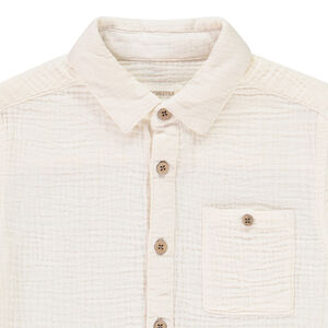 Chemise manches longues unie en tetra pour garçon 