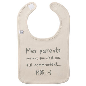 Bavoir "Mes parents..." Sable 