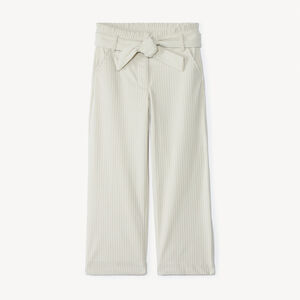 Pantalon palazzo en velours côtelé et ceinturé pour fille 