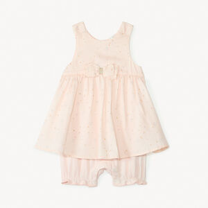 Combinaison courte effet 2-en-1 imprimé fantaisie pour bébé fille 