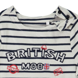 T-shirt manches longues marinière patch brodé pour bébé garçon 