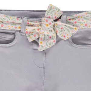 Jean droit en denim avec ceinture foulard pour bébé fille 