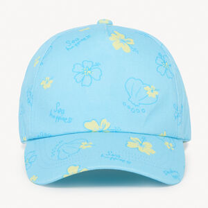 Casquette en twill imprimé fleurs et coquillages pour bébé fille 