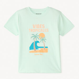 T-shirt manches courtes uni print estival fantaisie pour garçon 