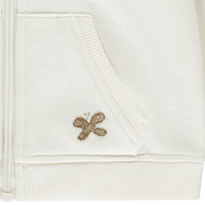 Gilet molleton à broderie papillon pour bébé fille 