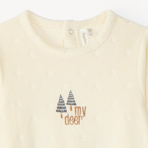 Dors bien bébé garçon en velours broderie renne (Finitions différentes selon l'âge) 