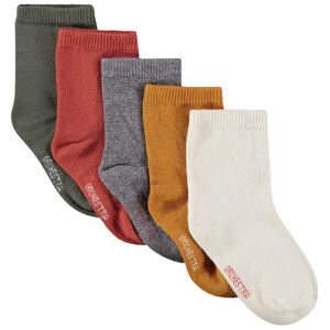 Lot de 5 paires de chaussettes unies pour bébé garçon 