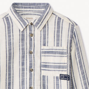 Chemise à rayures et grande poche garçon 