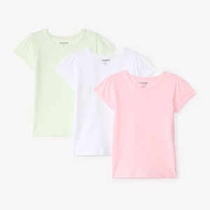 Lot de 3 t-shirts manches courtes print cœur pour fille 