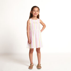 Robe sans manches rayée à print pailleté pour fille 