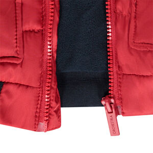 Doudoune sans manches à capuche badge gomme pour garçon 