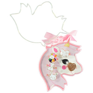 Lot de 5 bagues fantaisie + boîte licorne fille 