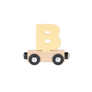 Lettre "B" wagon en bois - jaune 