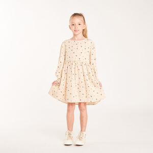 Robe fille manches longues imprimé petites fleurs 