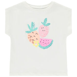 T-shirt manches courtes printé à sequins pour fille 