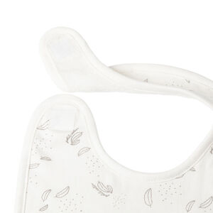 Lot de 2 bavoirs en coton motifs plumes pour bébé 