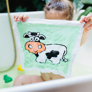 Serviette de bain comprimée 30 x 30 cm vache 