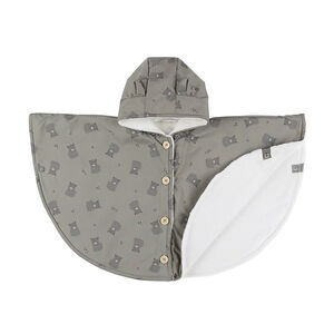 Poncho ludique déperlant imprimé vaches kaki 