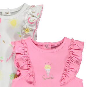 Lot de 2 combinaisons courtes Glace pour bébé fille 