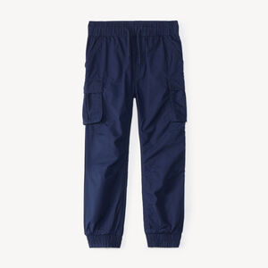 Pantalon garçon style jogger cargo uni 