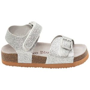 Sandales velcro argentées et pailletées pour bébé fille 