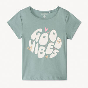 T-shirt manches courtes à print pailleté pour fille 