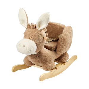 Âne à bascule en sherpa Teddy caramel 