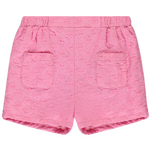 Short uni en broderie anglaise fleurie pour bébé fille 