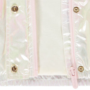 Coupe-vent iridescent à capuche pour bébé fille  