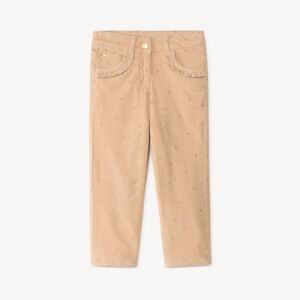 Pantalon slim en velours bébé fille imprimé fantaisie 
