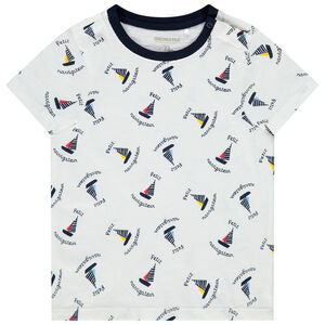 T-shirt manches courtes imprimé bateaux pour bébé garçon 