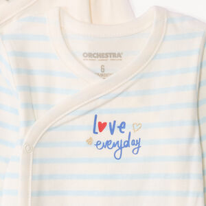 Lot de 7 bodies manches longues fantaisie pour bébé fille avec ouvertures différentes selon l'âge 