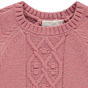 Pull en tricot et torsades avec détails en lurex pailleté pour fille 