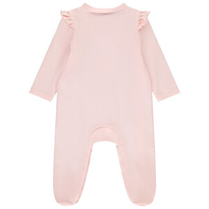 Dors-bien rose fantaisie avec print et volants pour bébé fille 