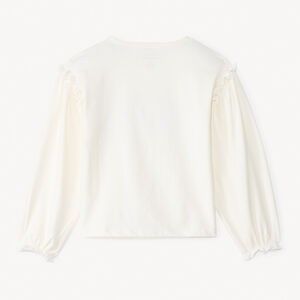 T-shirt manches longues avec nœud en tulle pour fille  