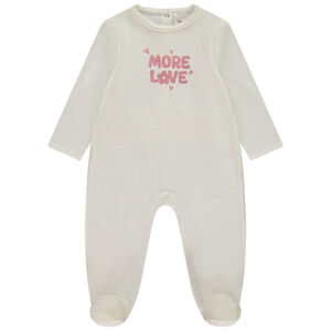 Dors-bien velours print More Love pour bébé fille 