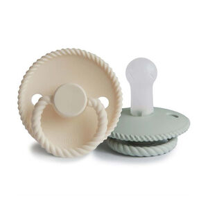 Lot de 2 sucettes silicone T1 Rope cream/sage 